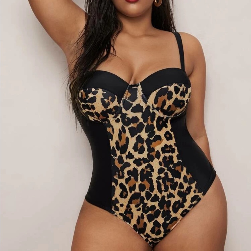 Shein leopard 1pc swimsuit 3X BNWT